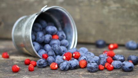 *** Blueberries and wild strawberries *** - food, berries, fruits, can