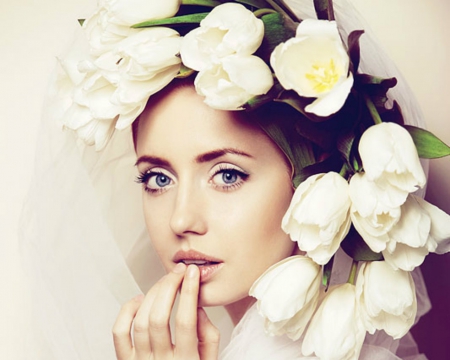 Pretty face - flowers, face, woman, model