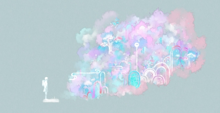 Imagination - pretty, anime, blue, beautiful, guy, beauty, lovely, pink, imagination, sweet, white, purple, soft, cute, art