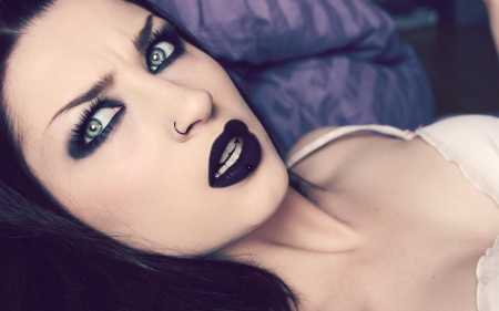 Gothic - women, Gothic, lips, lady