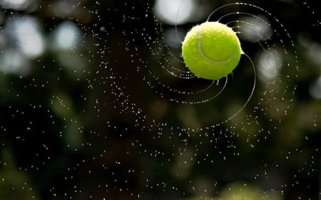 Water Spray off a Tennis Ball - Spray, Ball, Tennis, Abstract