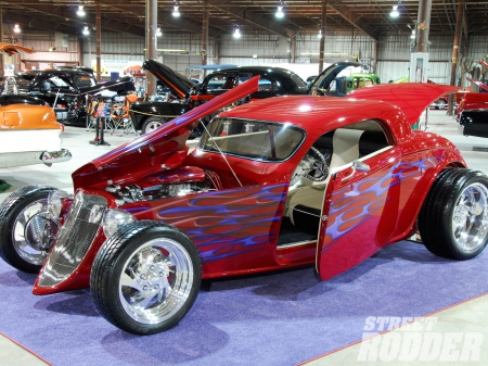 '33 Ford Speedstar Coupe - red, classic, chrome wheels, hotrod