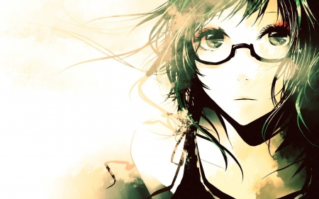 anime girl with glasses