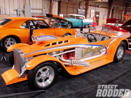 27 Ford Roadster - orange, classic, drag car, hotrod