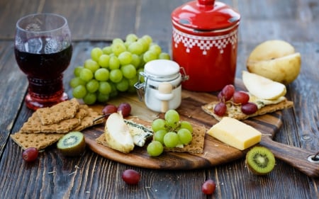 *** Yummy...*** - dessert, food, cheese, grapes