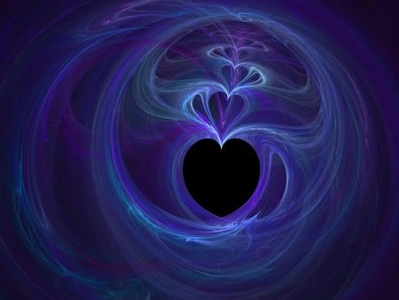 LOVE BLUES - abstract, heart, purple, blue, love, blues