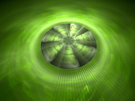 Green fan - green, abstract