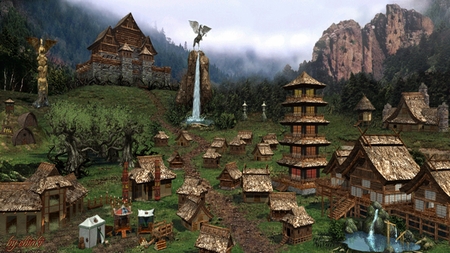 Rampart - centaur, grail, castle, dragon, pegasus, elf, sylvan, ranger, fort, druid, rapart, elven, heroes of might and magic 3, homm 3, dwarf, dendroid, unicorn