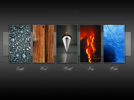 Five elements - water, five, steel, fire, wood, earth, element