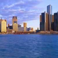 Detroit at Sunrise Michigan