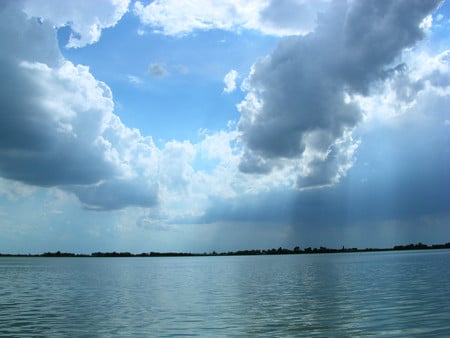 Clouds with rays - sky, clouds