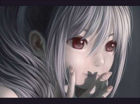 Close Up - pretty, anime, female, long hair, white hair, plain, hd, nice, potrait, silver hair, anime girl, beautiful, hot, girl, simple, beauty, lovely, sweet, cute, sexy, close up