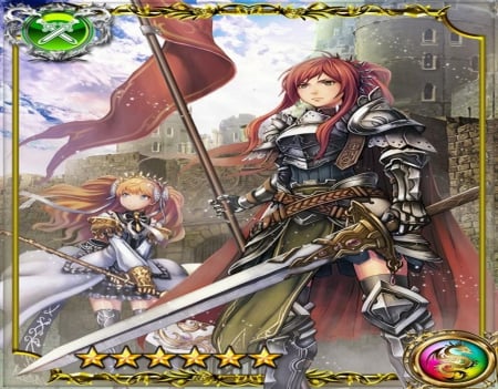 Percival - warrior, cg, card, game, girl, weapon