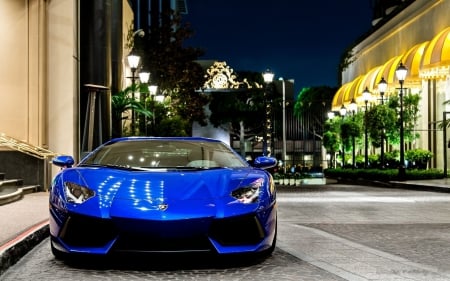 Lamborghini Aventador LP700-4 - lamborghini, car, blue, lp700-4, cars, wheel, aventador