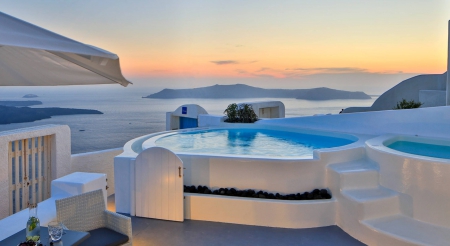 Sunset over Santorini Greece