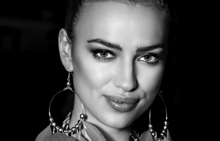 Irina Shayk - irina shayk, black, white, woman, model, girl, beauty