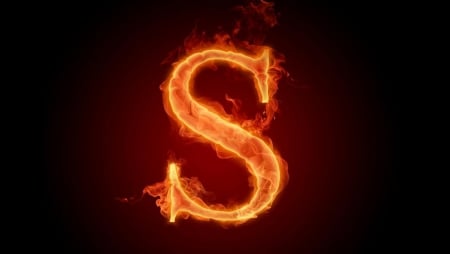 SSSS - flames, red fire, fiery s, s