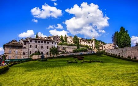 Castle - sky, photo, castle, blue, green