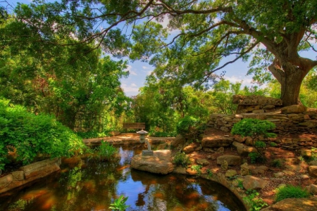 botanical garden - botanical garden, water, nature, japanese garden