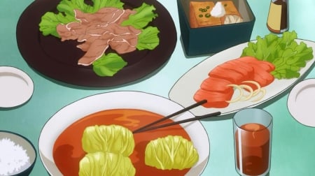 ♡ Food ♡ - item, pretty, anime, delicious, object, food, beef, yummy, nice, objects, anime food, meat, soup, beautiful, noddle, beauty, lovely, sweet, tasty, drink, plate, items, vegetable