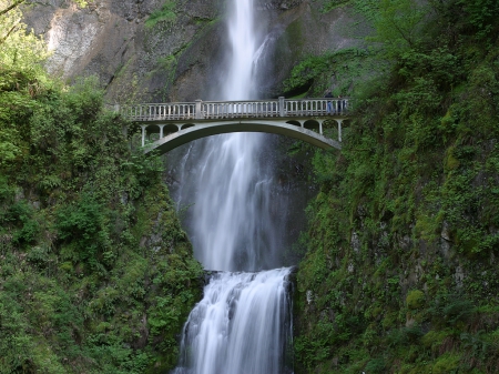 Waretfall on Bridge - hd, nature, water, waterfall, bridge