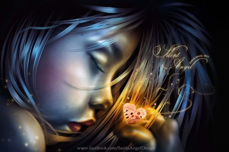 Silent Angel - fantasy, angel, sleeping, child, silent