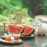 watermelon and ice tea