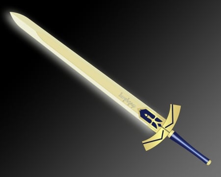 Sword of Promised Victory - item, pretty, saber, anime, object, light, hd, weapon, nice, objects, realistic, beautiful, sword, beauty, lovely, sweet, blade, cg, glow, 3d, items, fate stay night, excalibur