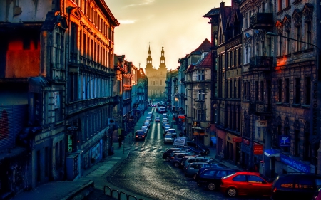 Poznan - Poland - street, houses, poznan, poland, photo