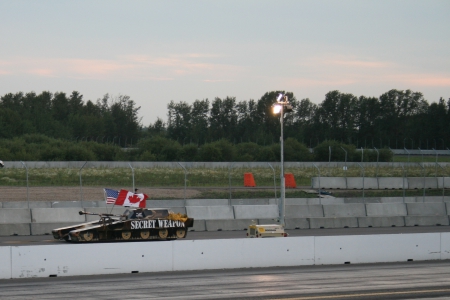 A night at the raceway - Car, blue, Flags, photography, sky