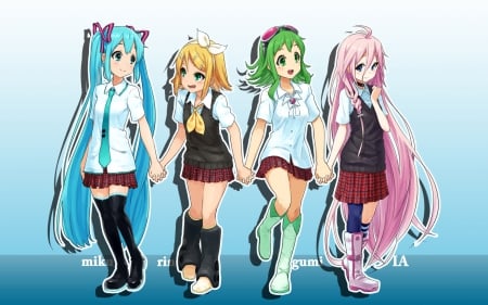 Vocaloid - luka, hatsune miku, kagamine rin, megpoid gumi, hatsune, rin, voca, vocaloid, megurine luka, miku, gumi, cant think of a fourth