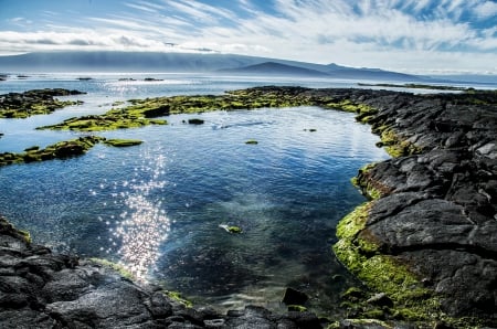 Galapagos colors - ocean, galapagos, color, blue sky, sparkle