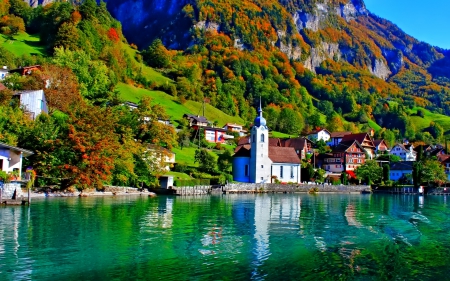 Church - river, mountagne, church, photo, yrees