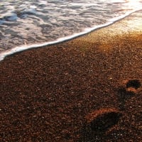 Foot prints on the sand