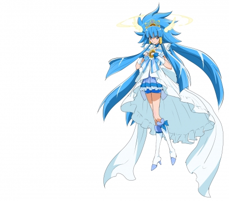 Cure Beauty - pretty, anime, female, warrior, blue, dress, long hair, blue hair, plain, hd, nice, gown, anime girl, beautiful, girl, simple, beauty, lovely, sweet, pretty cure, cure beauty, white, precure, magical girl