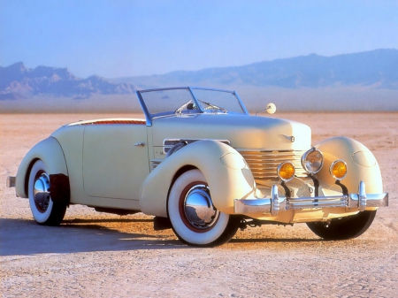 Wonderful Car - hills, desert, convertible, landscape, oldtimer