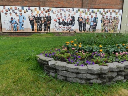 Mural on side of Building downtown Brampton Ontario Canada