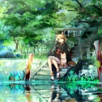 anime girl and dog