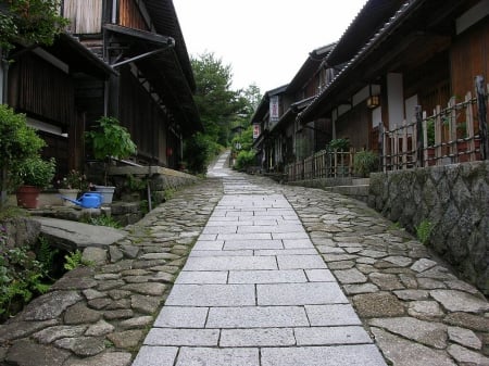 Japanese Town - oriental, street, traditional, town, japan, house