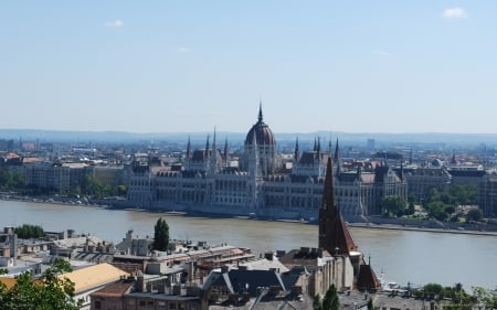 Parliament of Hungary - parliament, water, monument, hungray, city, architecture, nature, lake, sky, building