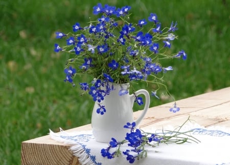 *** Still life in blue color *** - still, flowers, nature, flower, wild, life