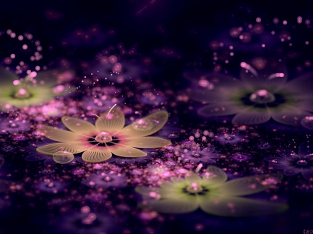 Summer Flowers - flowers, summer, fractal, abstract