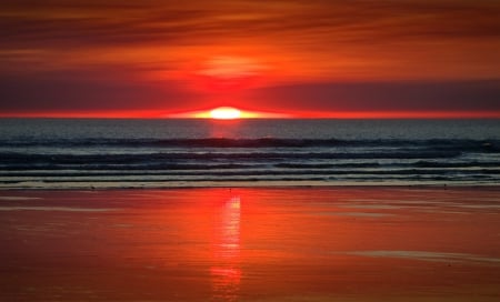 Cable Beach Sunset - sky, beach, sunset, red