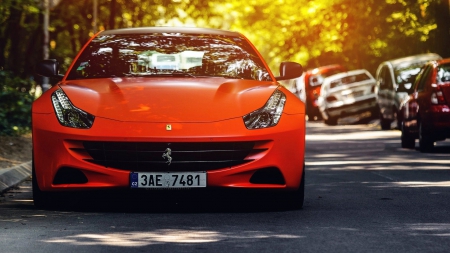 Ferrari - red, wheel, car, ferrari