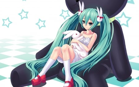 Miku hatsune - anime, miku, bunny, vocaloid