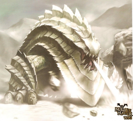 Ukanlos - ice, white, ukanlos, snow, Monster hunter