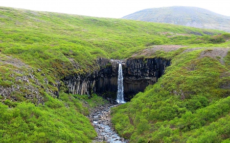 Svartifoss, Iceland - stream, nature, iceland, waterfall