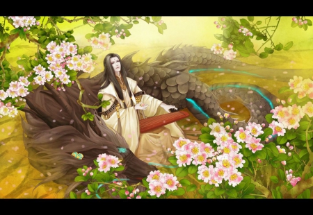 Prince Changqin and Qianyu - flowers, anime, prince, qianyu