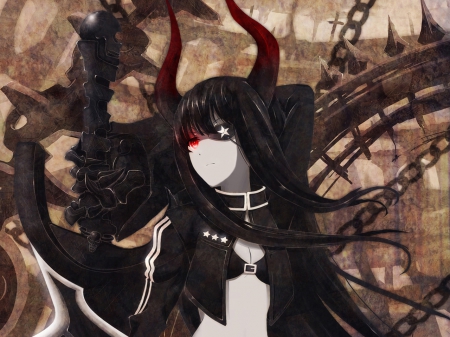 Black rock shooter - anime, cute, female, black rock shooter