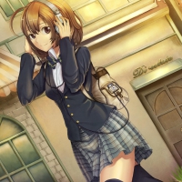 cute anime school girl